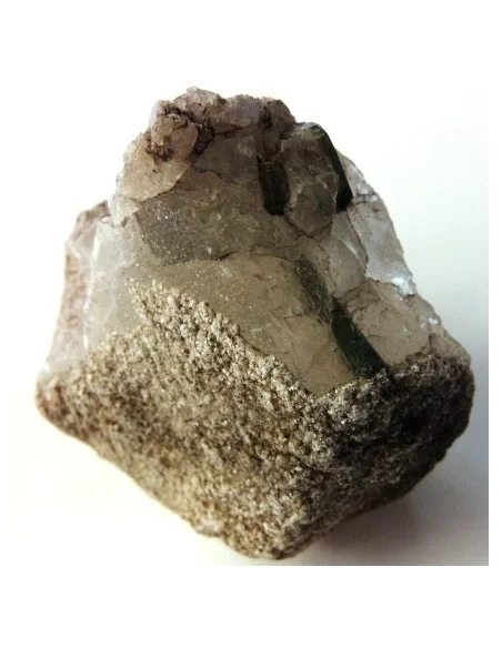 Tourmaline verte sur quartz
