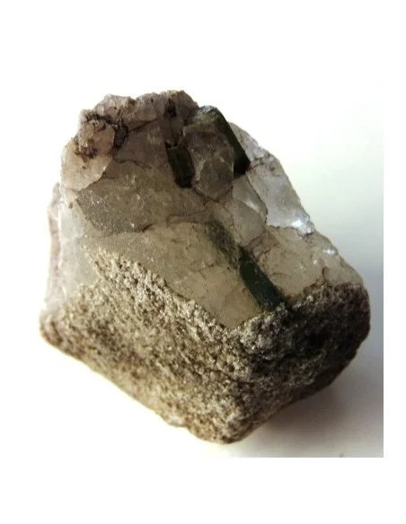 Tourmaline verte sur quartz