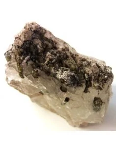 Tourmaline verte sur quartz