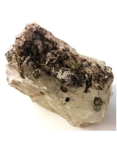 Tourmaline verte sur quartz