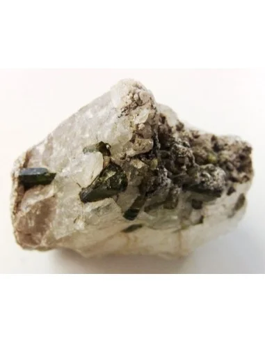 Tourmaline verte sur quartz