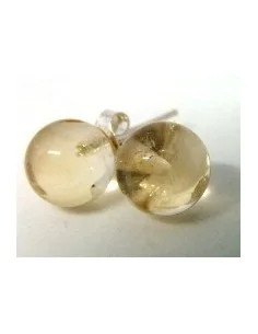 Citrine 8mm pouce boucles d'oreilles
