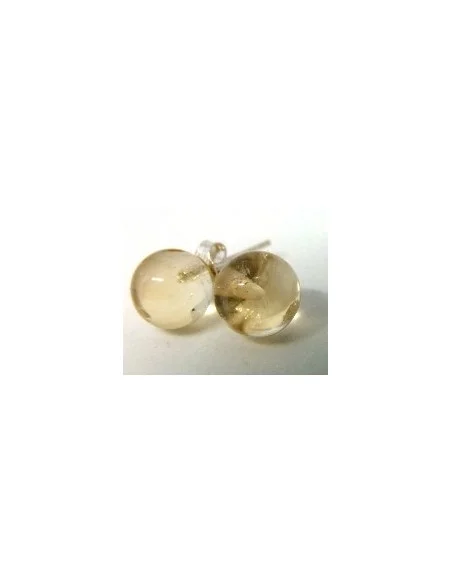 Citrine 8mm pouce boucles d'oreilles