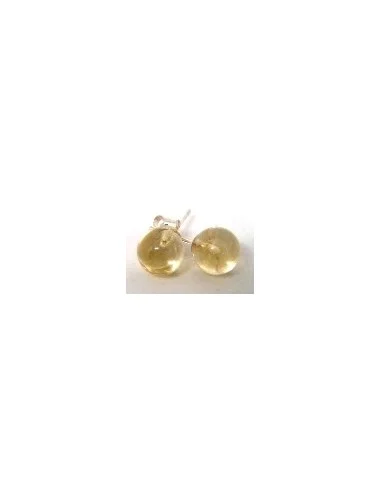 Citrine 8mm pouce boucles d'oreilles