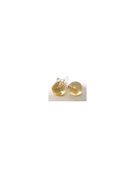 Citrine 8mm pouce boucles d'oreilles