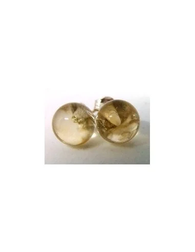 Citrine 8mm pouce boucles d'oreilles