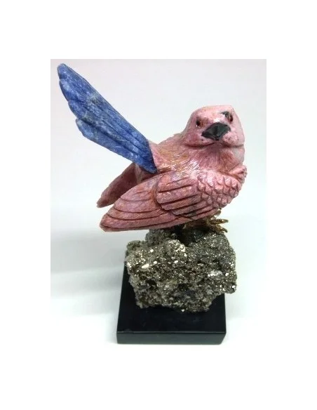 Oiseau opale rose sur pyrite Oiseau opale rose sur pyrite