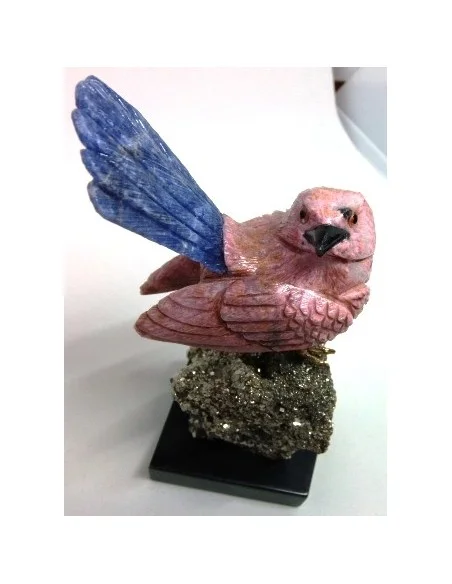 Oiseau opale rose sur pyrite Oiseau opale rose sur pyrite