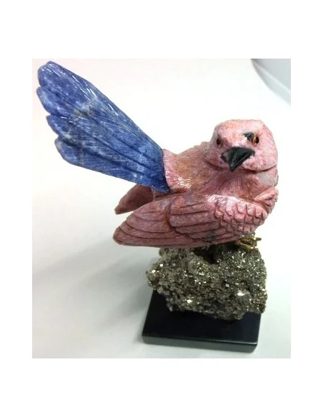 Oiseau opale rose sur pyrite Oiseau opale rose sur pyrite