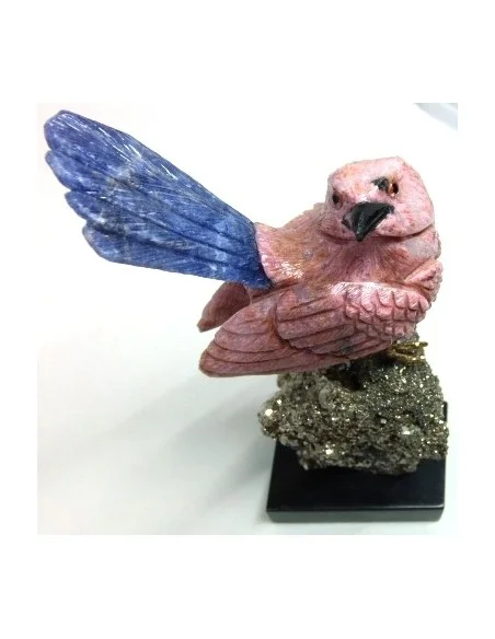 Oiseau opale rose sur pyrite Oiseau opale rose sur pyrite