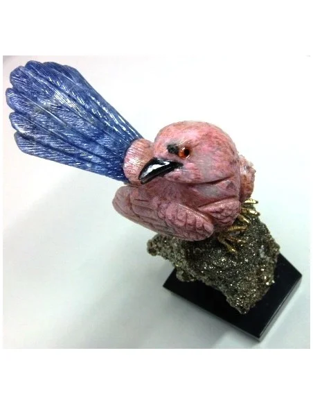 Oiseau opale rose sur pyrite Oiseau opale rose sur pyrite
