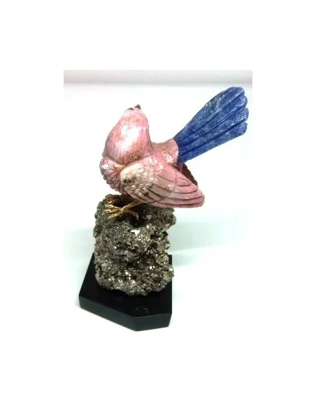Oiseau opale rose sur pyrite Oiseau opale rose sur pyrite