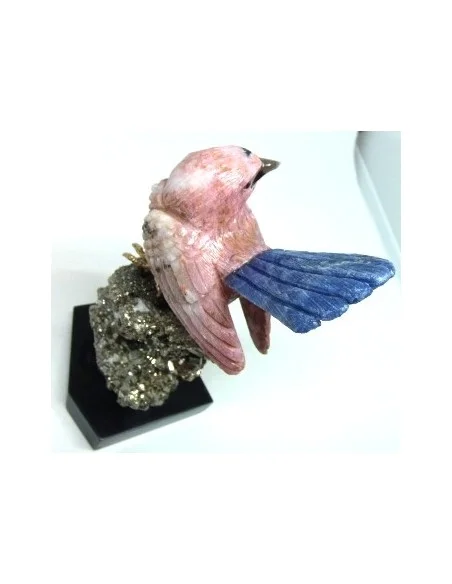 Oiseau opale rose sur pyrite Oiseau opale rose sur pyrite