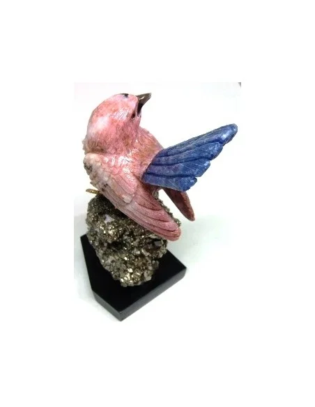 Oiseau opale rose sur pyrite Oiseau opale rose sur pyrite