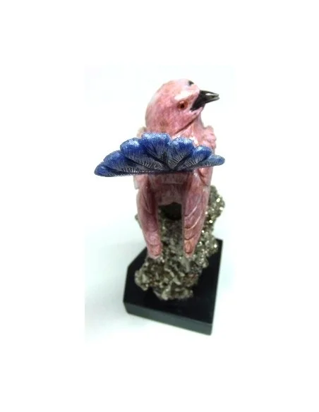 Oiseau opale rose sur pyrite Oiseau opale rose sur pyrite