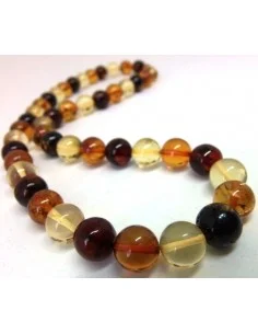 Collier 3 couleurs Ambre 10mm