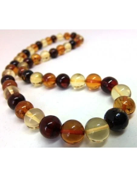 Collier 3 couleurs Ambre 10mm Collier 3 couleurs Ambre 10mm
