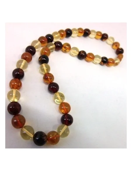 Collier 3 couleurs Ambre 10mm Collier 3 couleurs Ambre 10mm