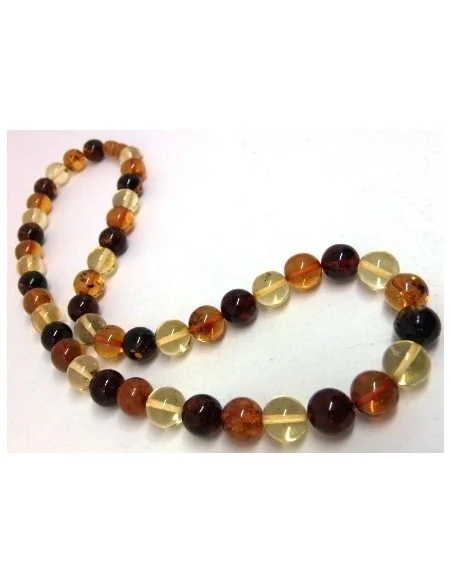Collier 3 couleurs Ambre 10mm Collier 3 couleurs Ambre 10mm