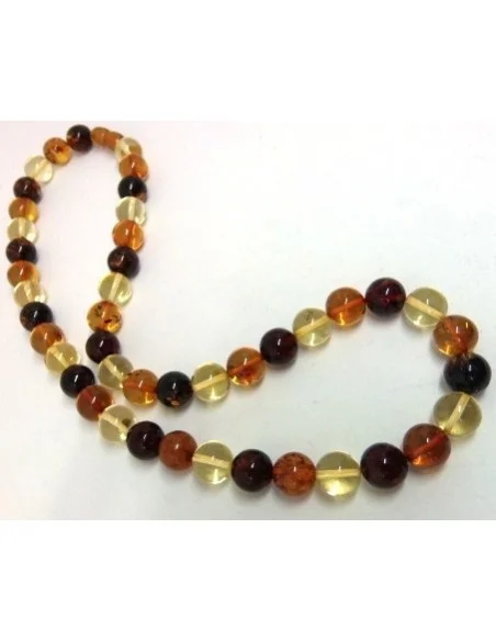 Collier 3 couleurs Ambre 10mm Collier 3 couleurs Ambre 10mm