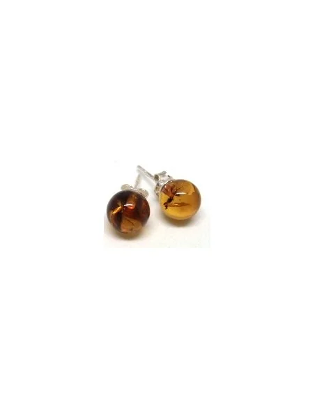 Boucles d'oreilles pouces Ambre 8mm argent