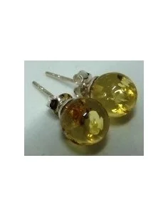 Boucles d'oreilles pouces Ambre 10mm argent
