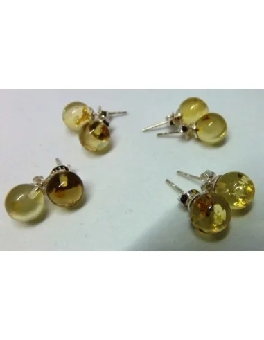 Boucles d'oreilles pouces Ambre 10mm argent