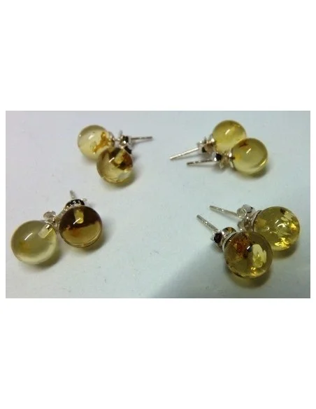 Boucles d'oreilles pouces Ambre 10mm argent