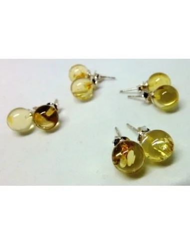 Boucles d'oreilles pouces Ambre 10mm argent