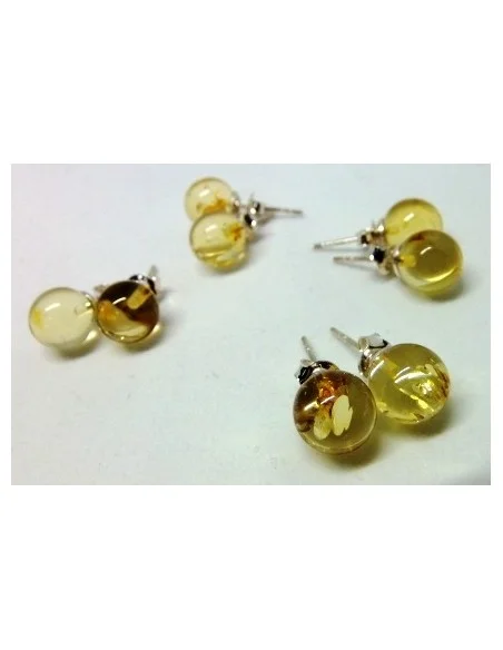Boucles d'oreilles pouces Ambre 10mm argent