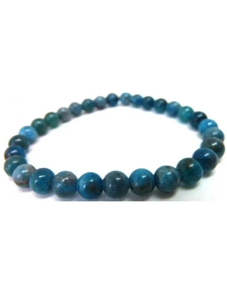 Bracelet Apatite bleue billes 6MM