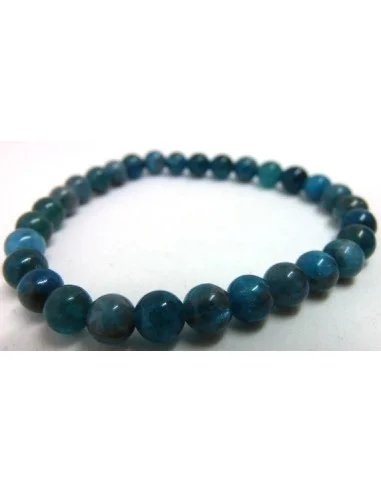 Bracelet Apatite bleue billes 6MM
