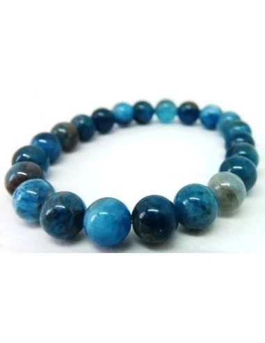 Bracelet Apatite bleue billes 8MM