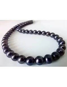 Collier perles noire 8mm 2
