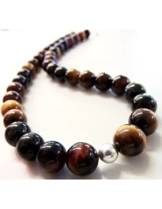 Collier Oeil tigre, taureau, faucon 10mm