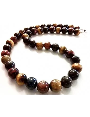 Oeil tigre, taureau, faucon 12mm collier