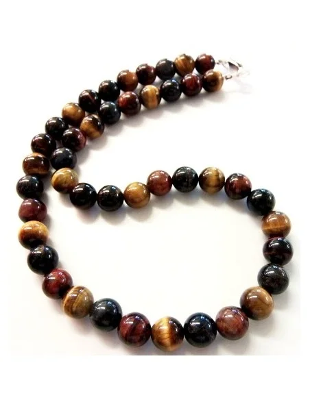 Oeil tigre, taureau, faucon 12mm collier Oeil tigre, taureau, faucon 12mm collier