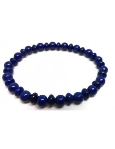 Bracelet lapis lazuli 6mm et boutons 2