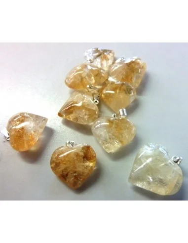 Citrine coeur pendentif