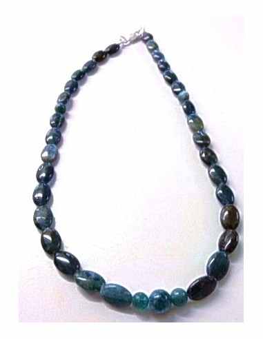 Collier apatite bleue ovale