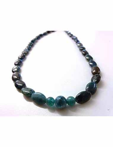 Collier apatite bleue ovale