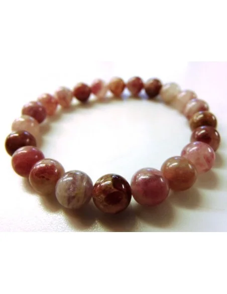 Tourmaline rose,rouge  8mm bracelet