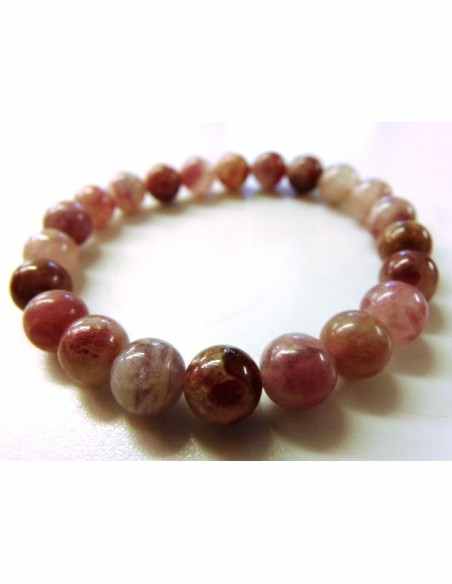 Tourmaline rose,rouge  8mm bracelet