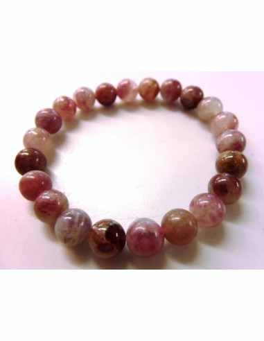 Tourmaline rose,rouge  8mm bracelet