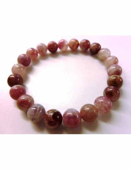 Tourmaline rose,rouge  8mm bracelet