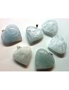 Aigue marine coeur pendentif