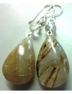 Quartz rutile boucles doreilles 2