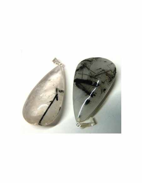 Quartz tourmaline pendentif