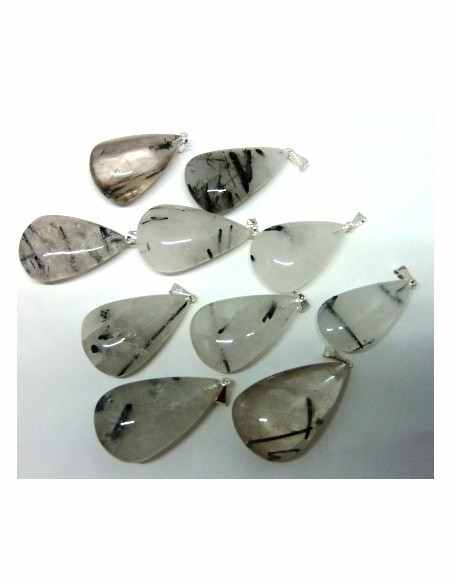 Quartz tourmaline pendentif