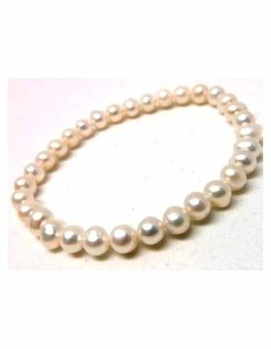 Perles blanches bracelet 5mm